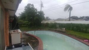 Epic Storm: Poolside Chaos During Hurricane Irma in Plantation, Florida
